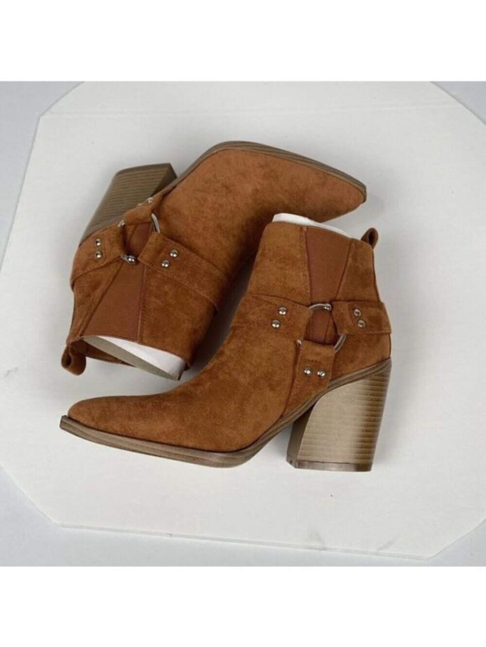 YOKI Women's Bootie Fashion Ankle Boots Goldie Harness Size 7.5 Muriel Rust New - Picture 9 of 15